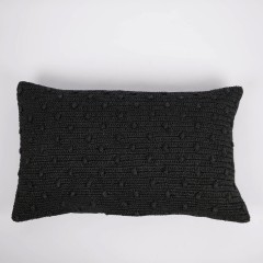 IBIZA CUSHION COVER RAFFIA BLACK 